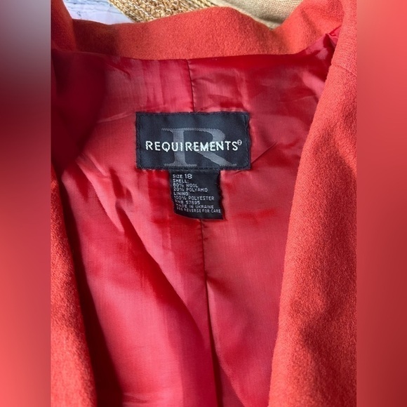 Requirment Dark Salmon Colored Vintage 90s Blazer Coat Size 18 - Picture 13 of 13